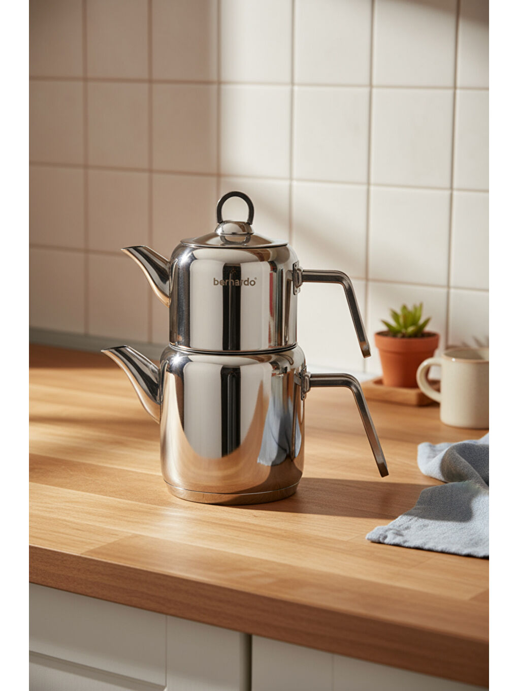 Gri Vellora Çelik Çaydanlık Takımı Mini