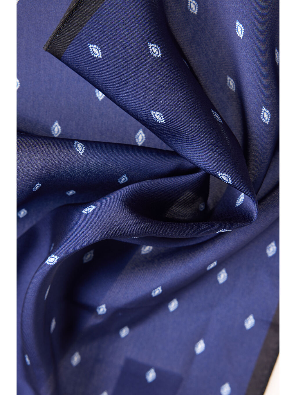 Erkek Lacivert-Beyaz Desenli Mendil-2