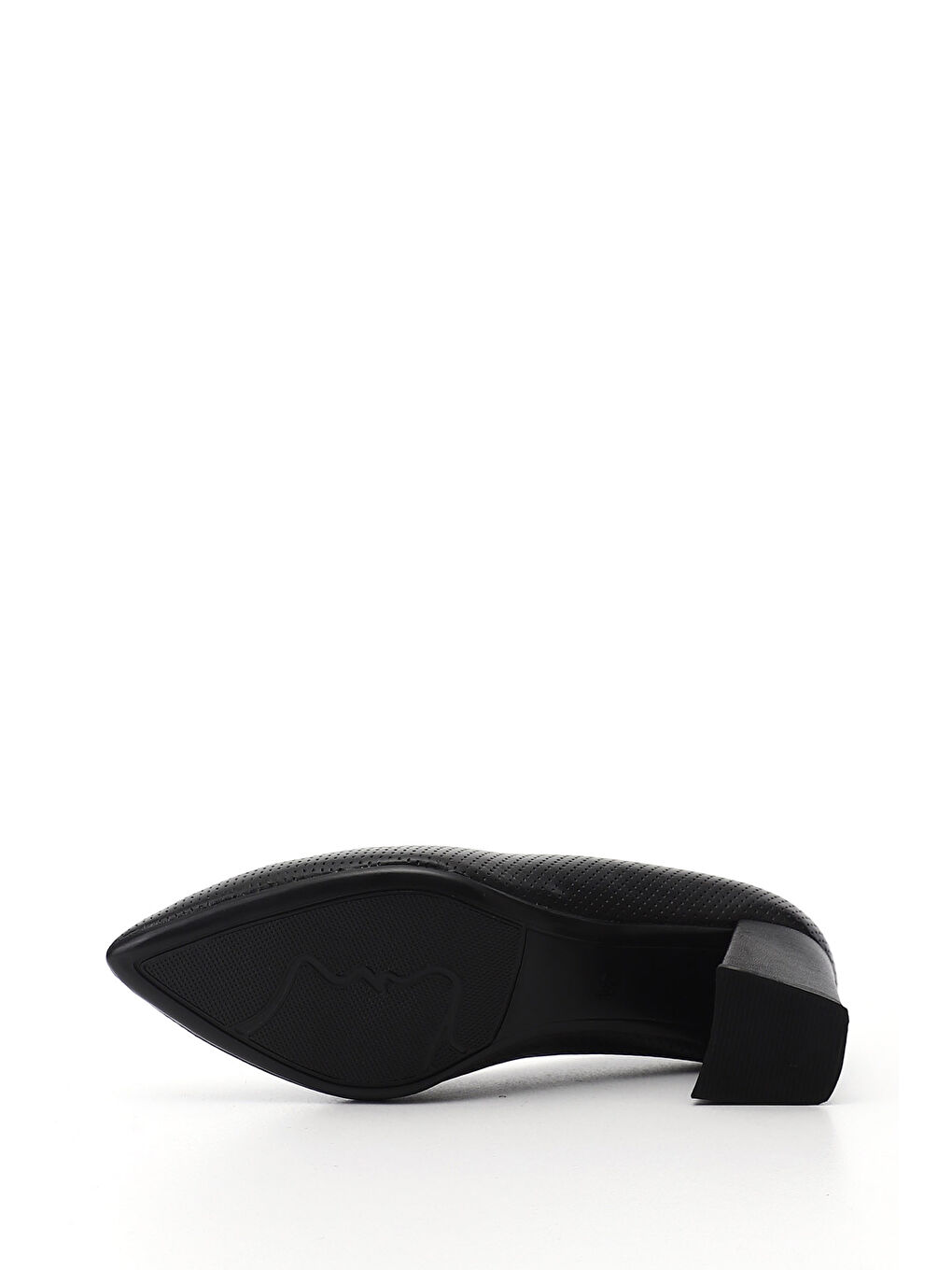 Siyah Kadın SİYAH Sivri Burun Orta Kalın Topuklu Hakiki Deri Ayakkabı-3