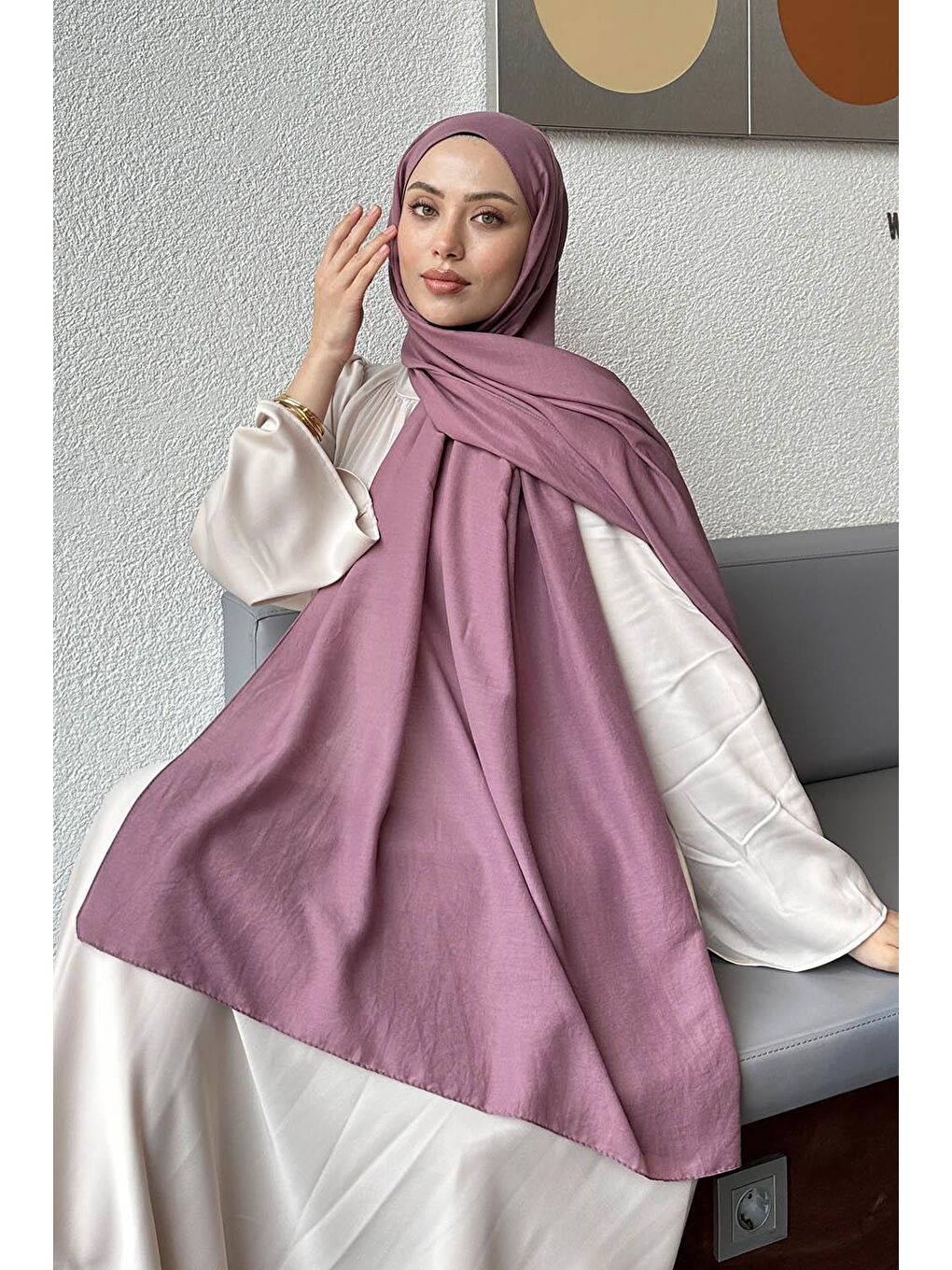 Pembe Comfort Pamuk Şal Gül-1