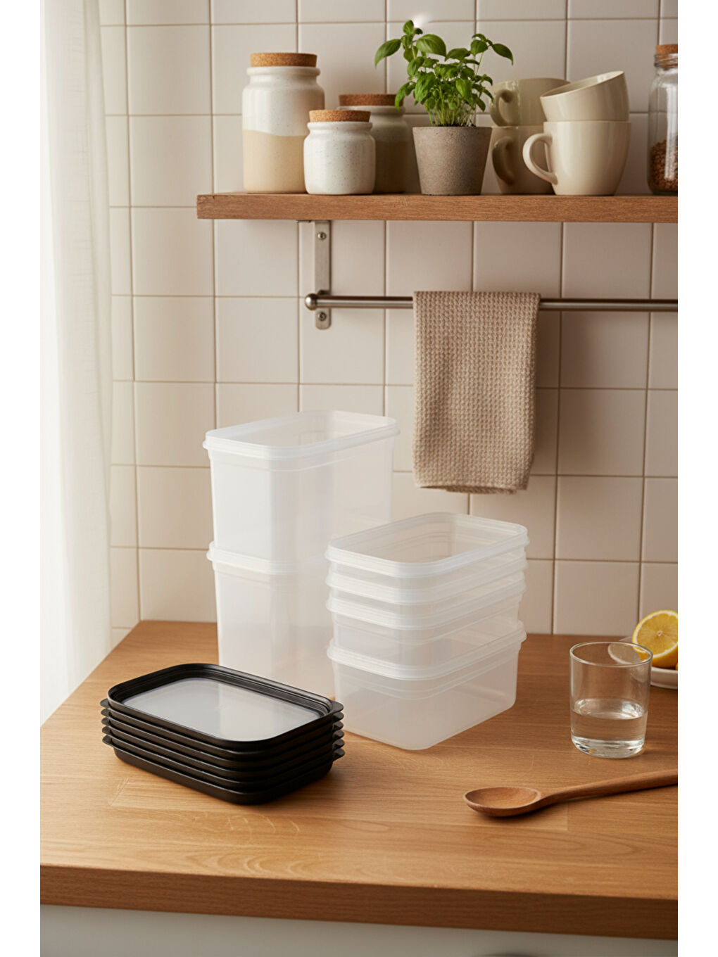 Renksiz Hide Plus 6'lı Saklama Kabı Siyah-5