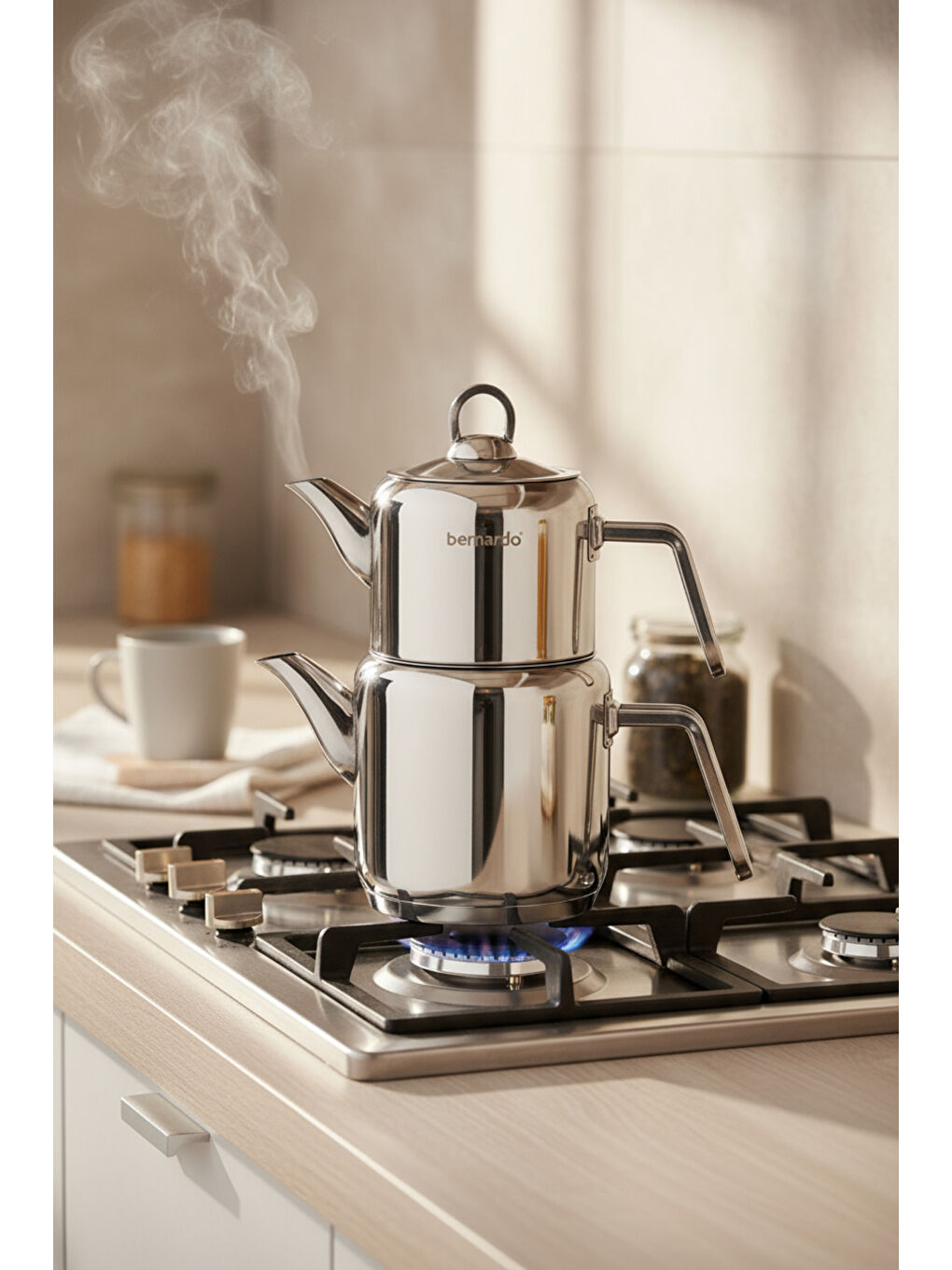 Gri Vellora Çelik Çaydanlık Takımı Mini-4