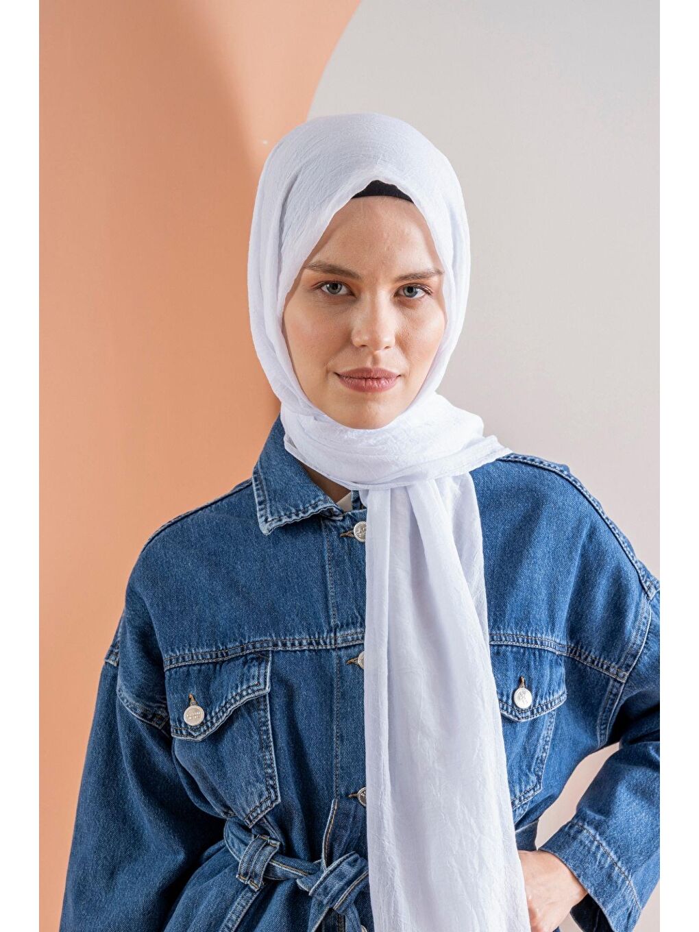 Beyaz Kadın Konfor Şal 195/85 Cm-3