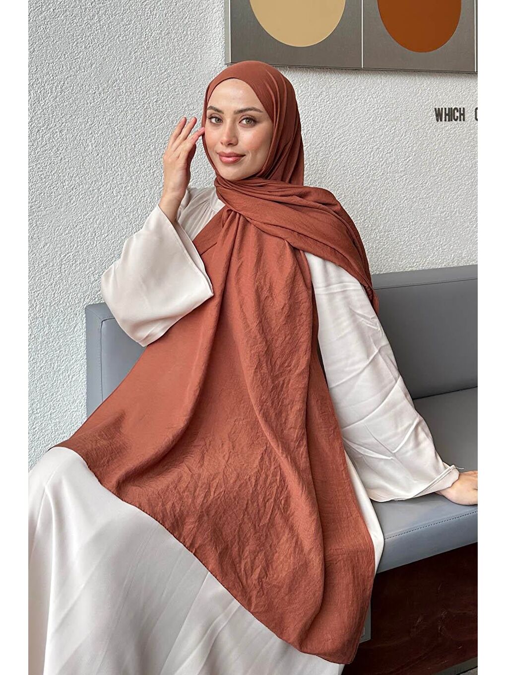 Kahverengi Comfort Pamuk Şal Tarçın-1