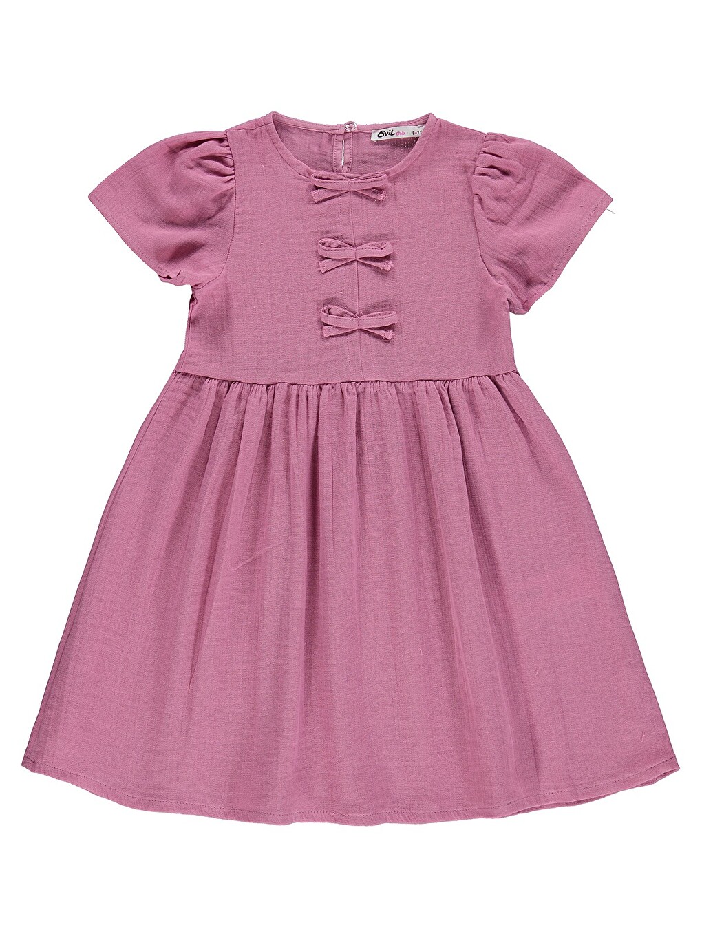 Girls Fiyonklu 6-9 Yaş Elbise - Pembe