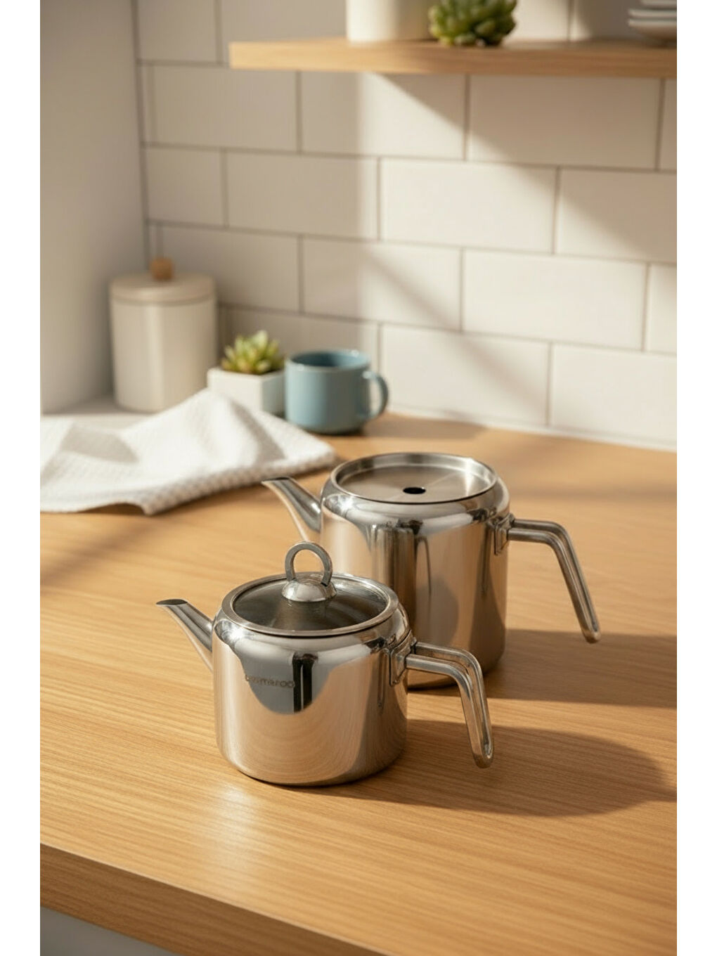 Gri Vellora Çelik Çaydanlık Takımı Mini-5