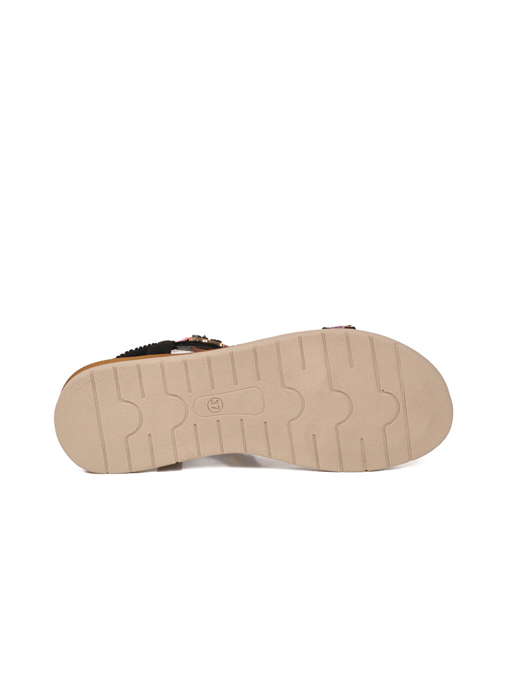 Siyah İşlemeli Hafif Kadın Sandalet 358170 Z-4