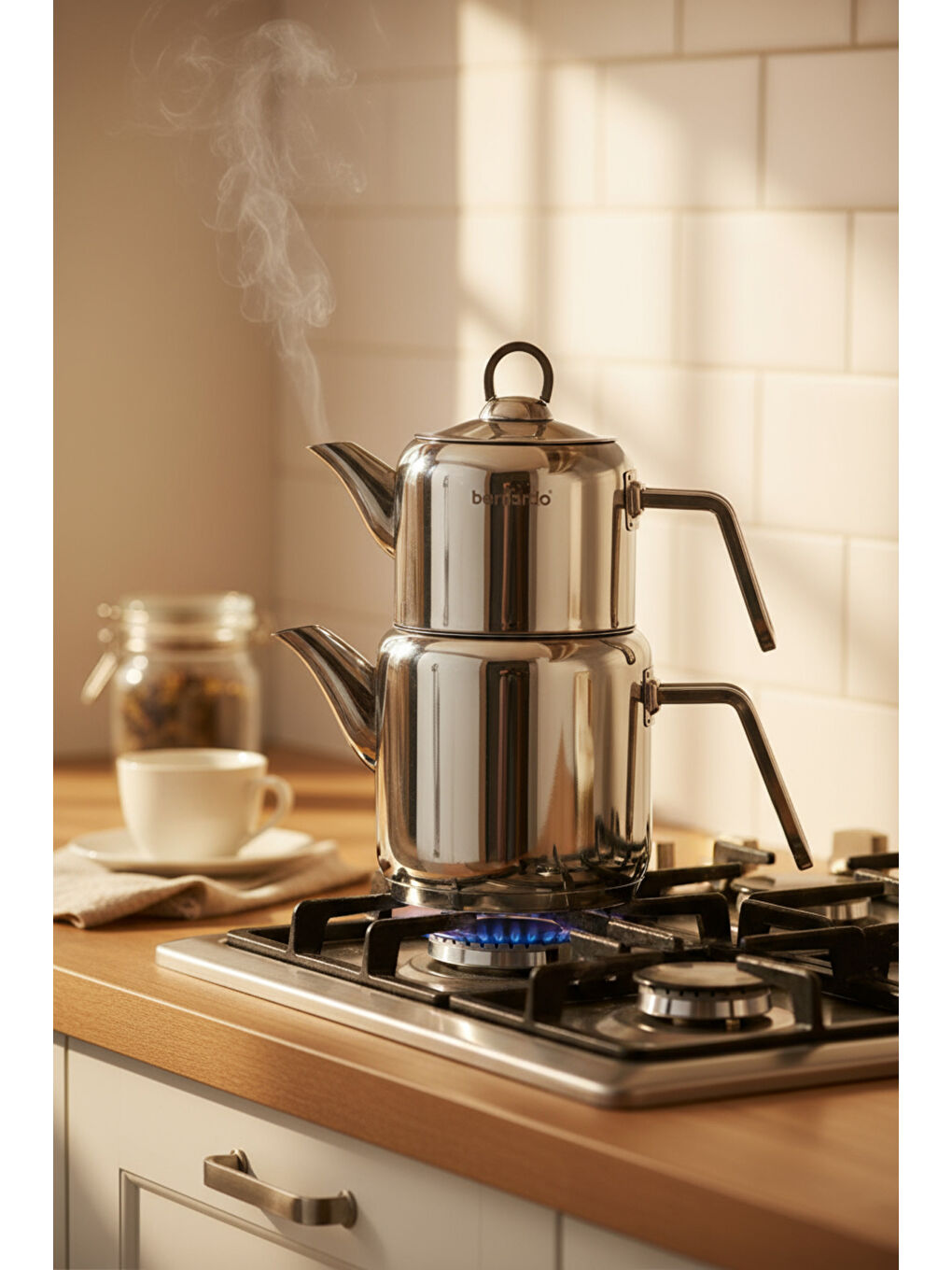 Gri Vellora Çelik Çaydanlık Takımı Mini-6