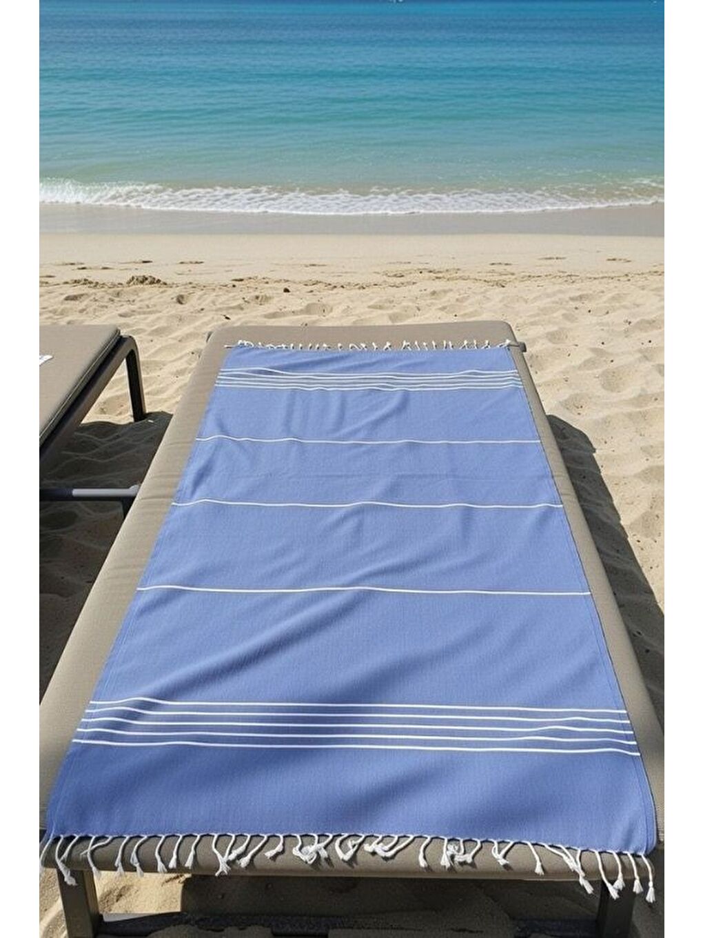 Mavi Mika %100 Pamuk Peştemal Havlu 100x180 cm | Plaj Havlusu, Hamam Peştemali, Hızlı Kuruyan Hafif Banyo