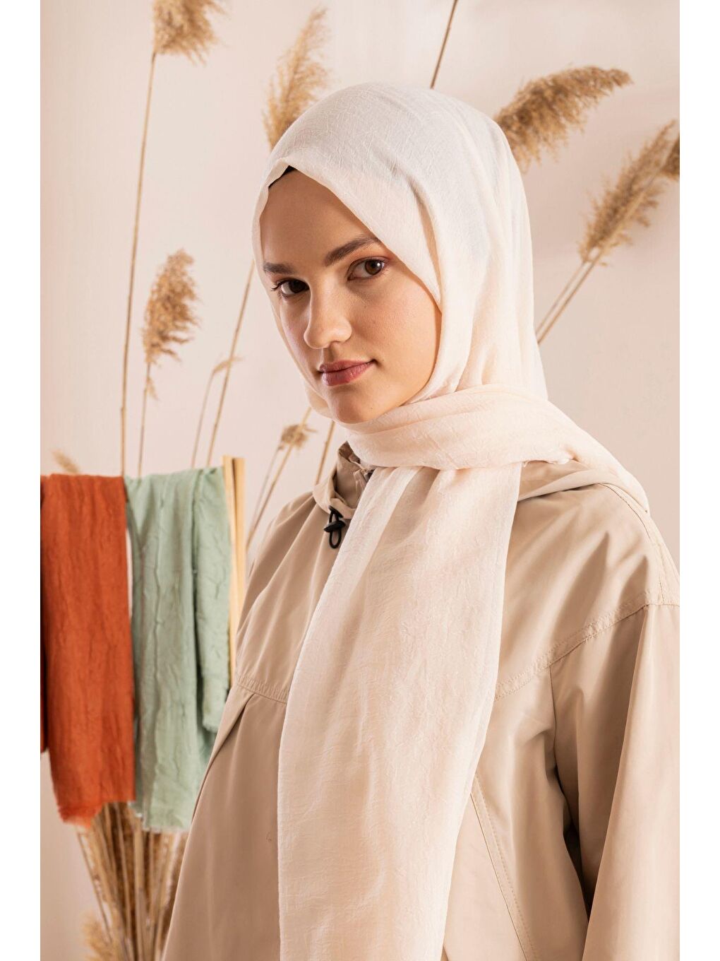 Beyaz Kadın Konfor Şal 195/85 Cm-2