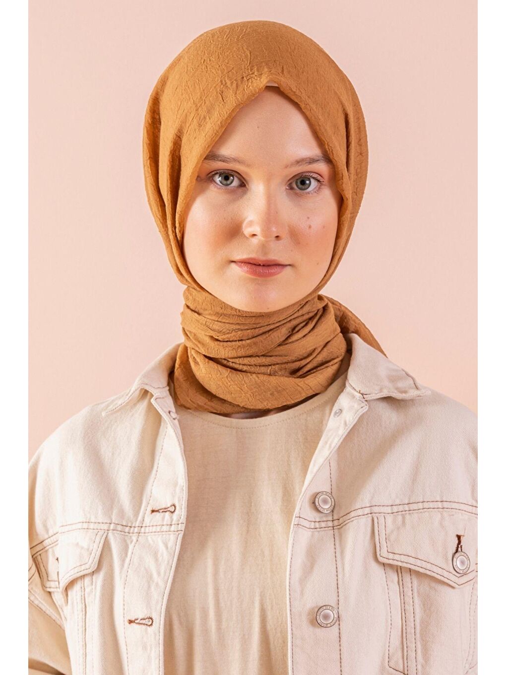 Turuncu Kadın Konfor Şal 195/85 Cm-1