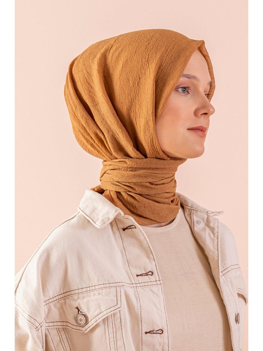 Turuncu Kadın Konfor Şal 195/85 Cm-3