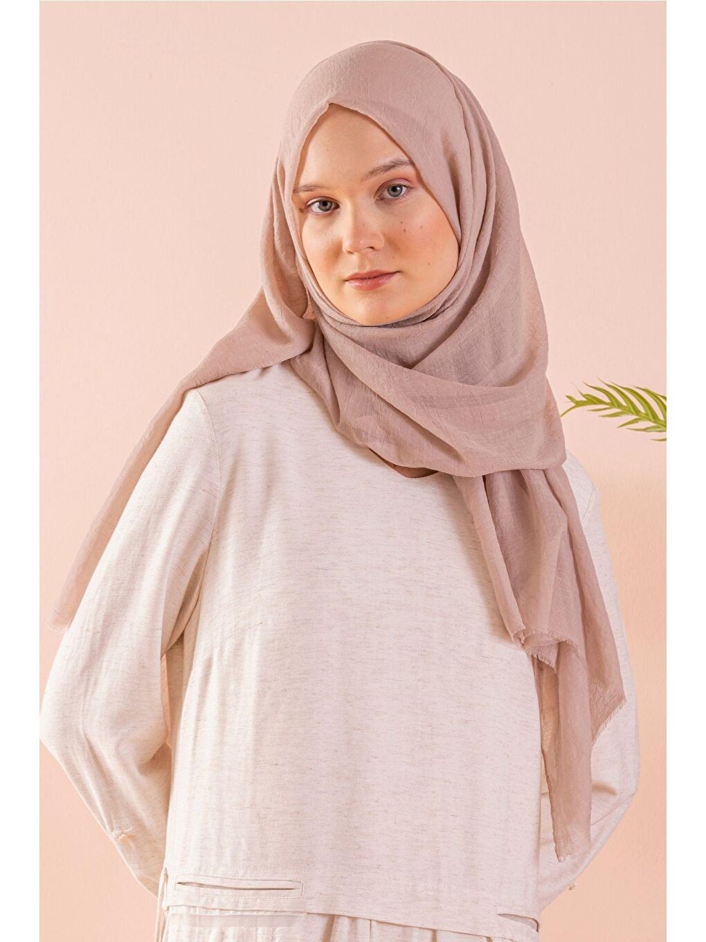 Bej Kadın Konfor Şal 195/85 Cm-1