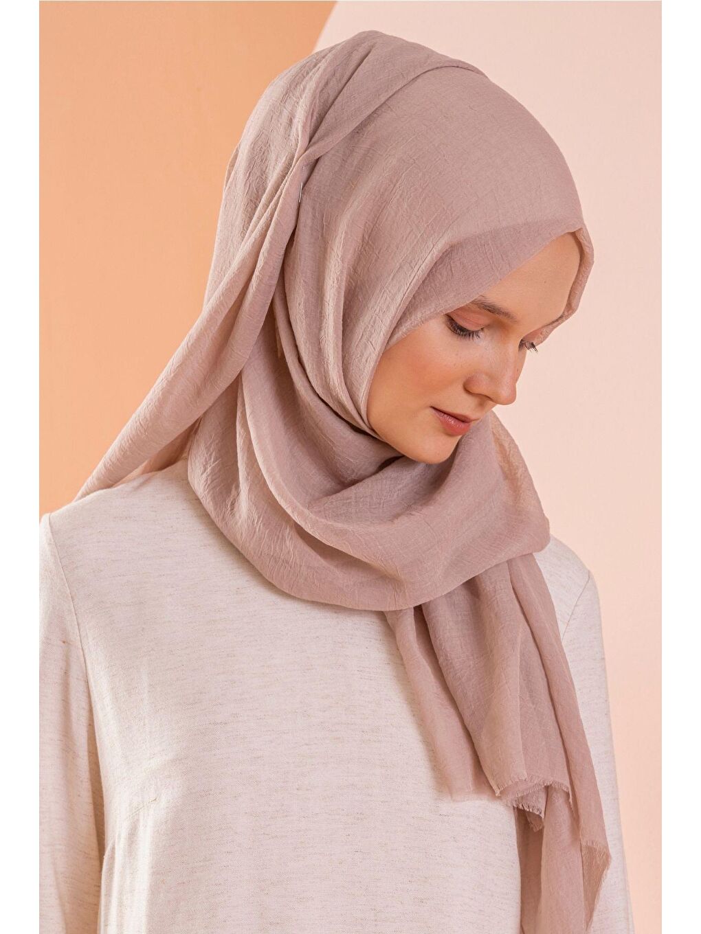 Bej Kadın Konfor Şal 195/85 Cm-2