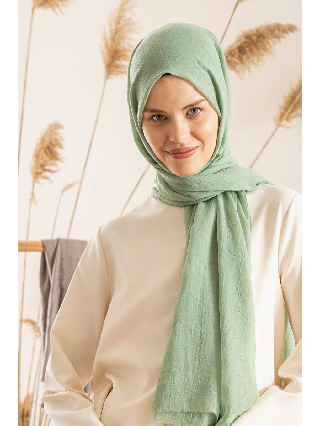 Yeşil Kadın Konfor Şal 195/85 Cm-1