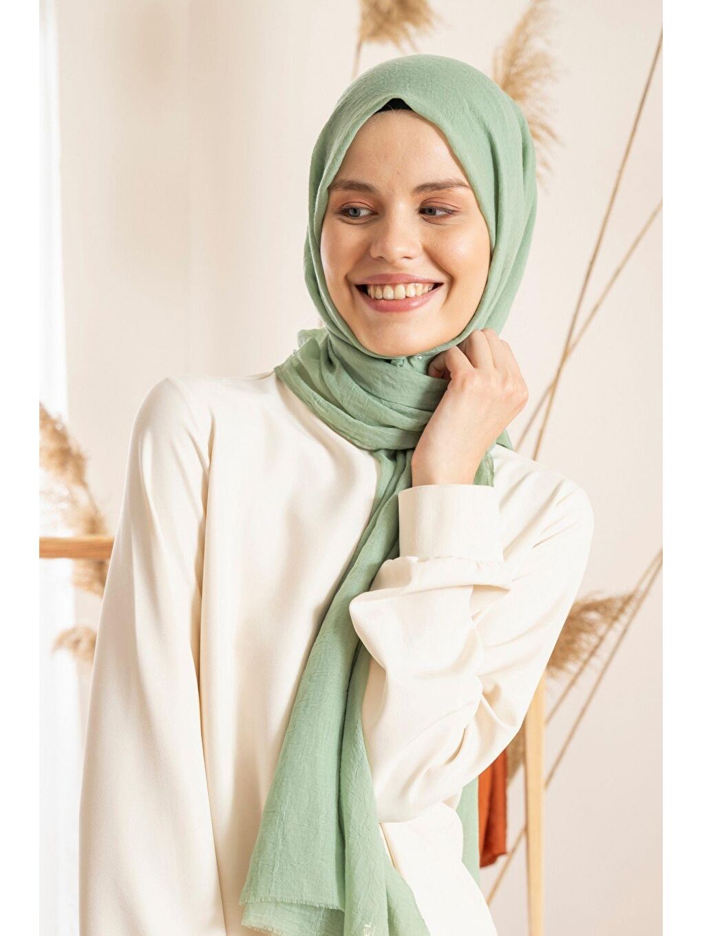 Yeşil Kadın Konfor Şal 195/85 Cm-2