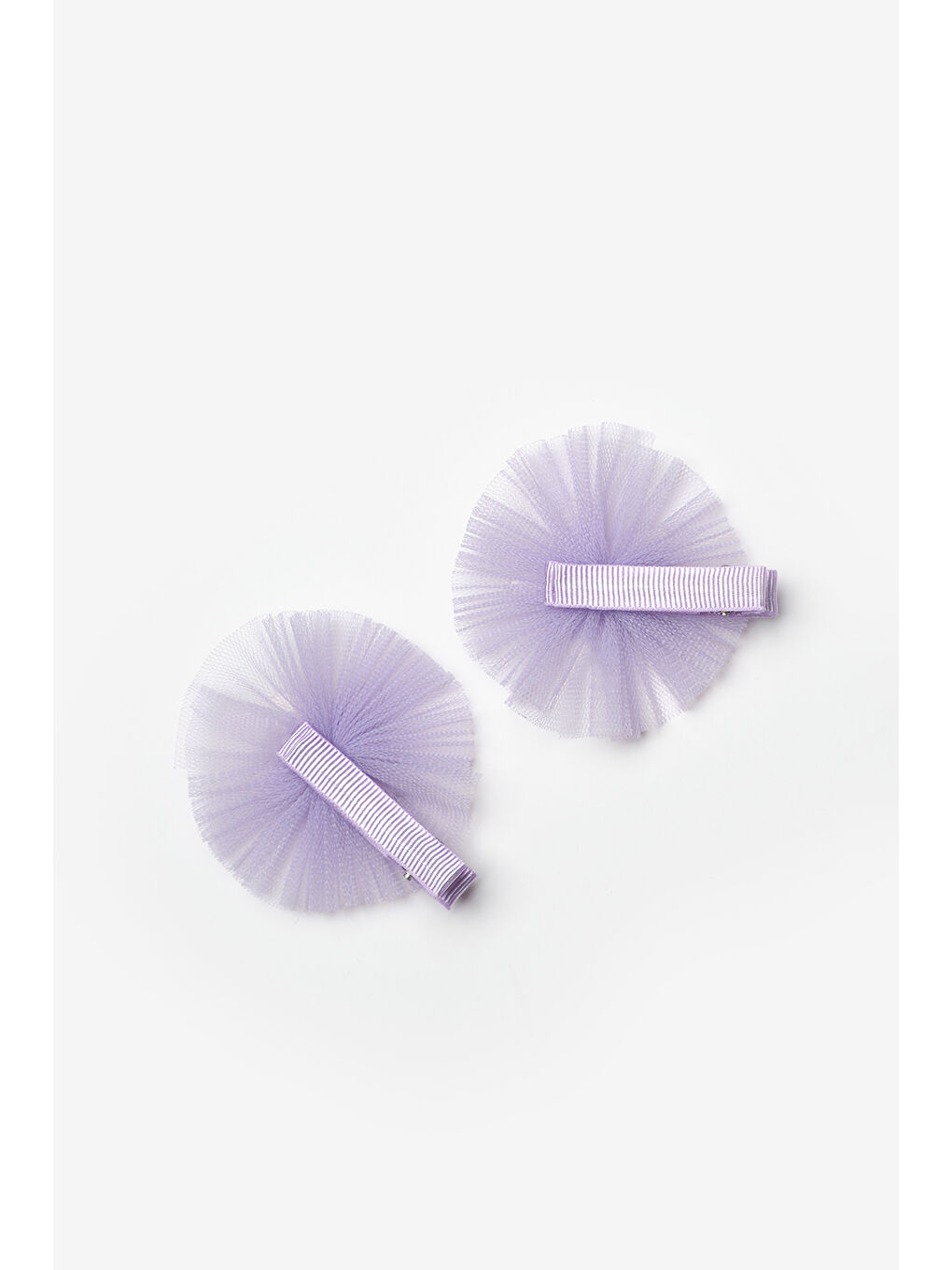 Lila Tül Detaylı Yıldız Figürlü 2'li Kız Çocuk Klips Toka-2