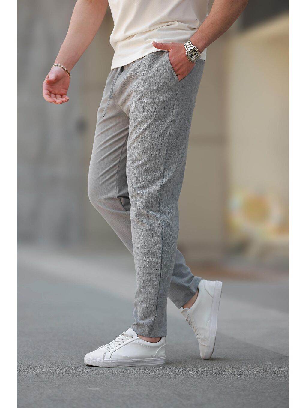 Gri  Regular Fit Erkek Pantolon E6572-1