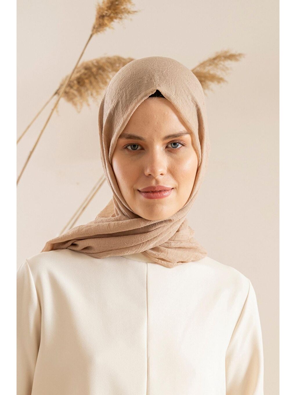 Bej Kadın Konfor Şal 195/85 Cm