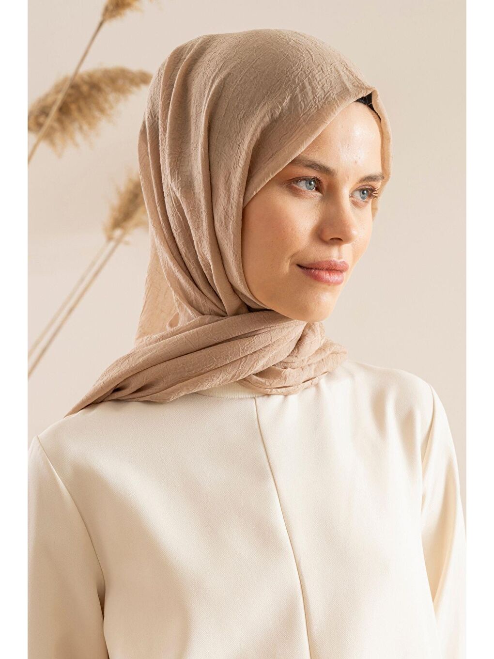 Bej Kadın Konfor Şal 195/85 Cm-1