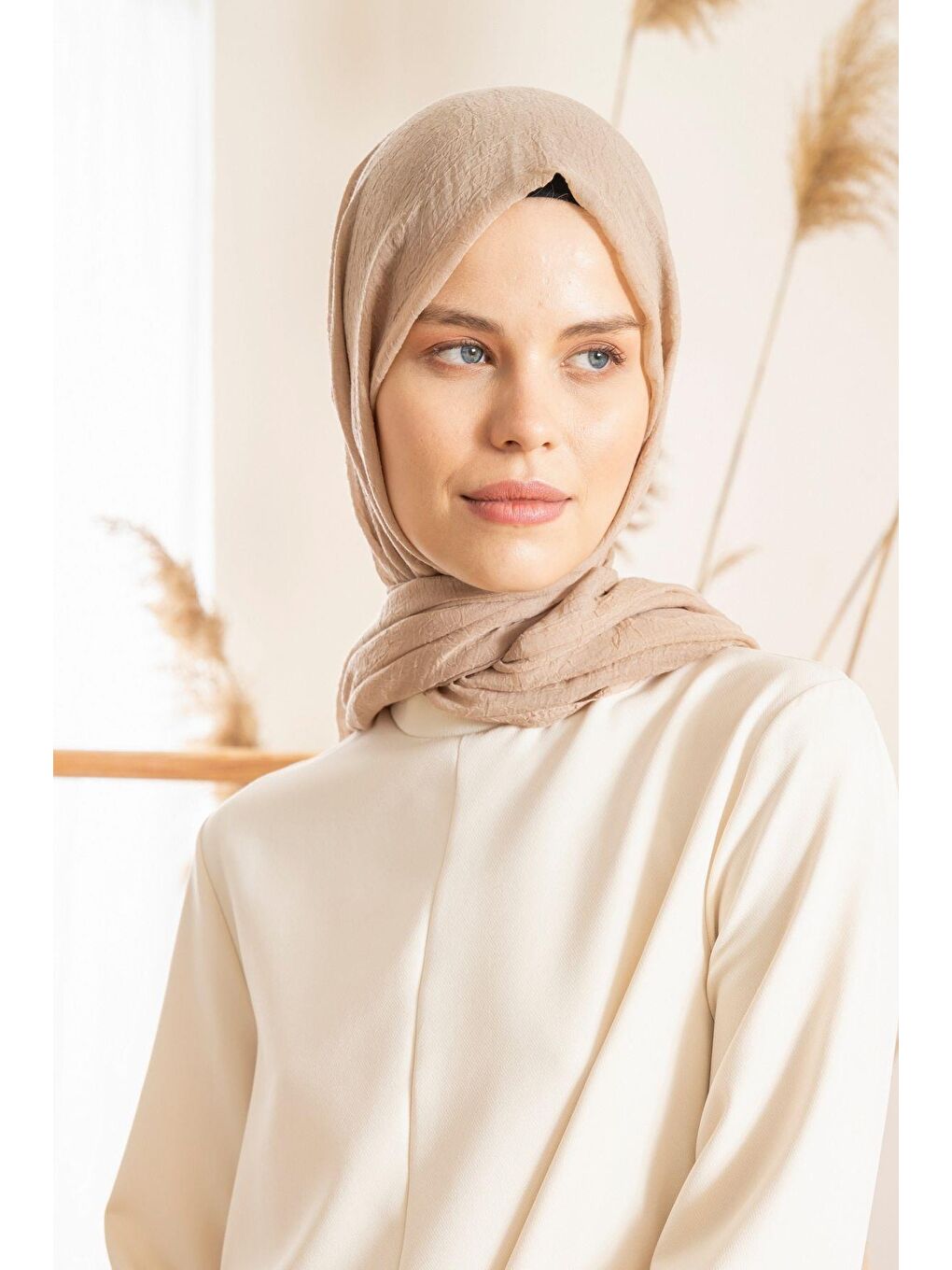 Bej Kadın Konfor Şal 195/85 Cm-2