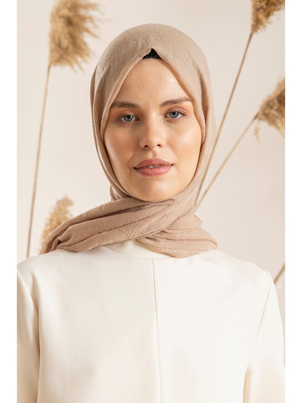 Bej Kadın Konfor Şal 195/85 Cm-3