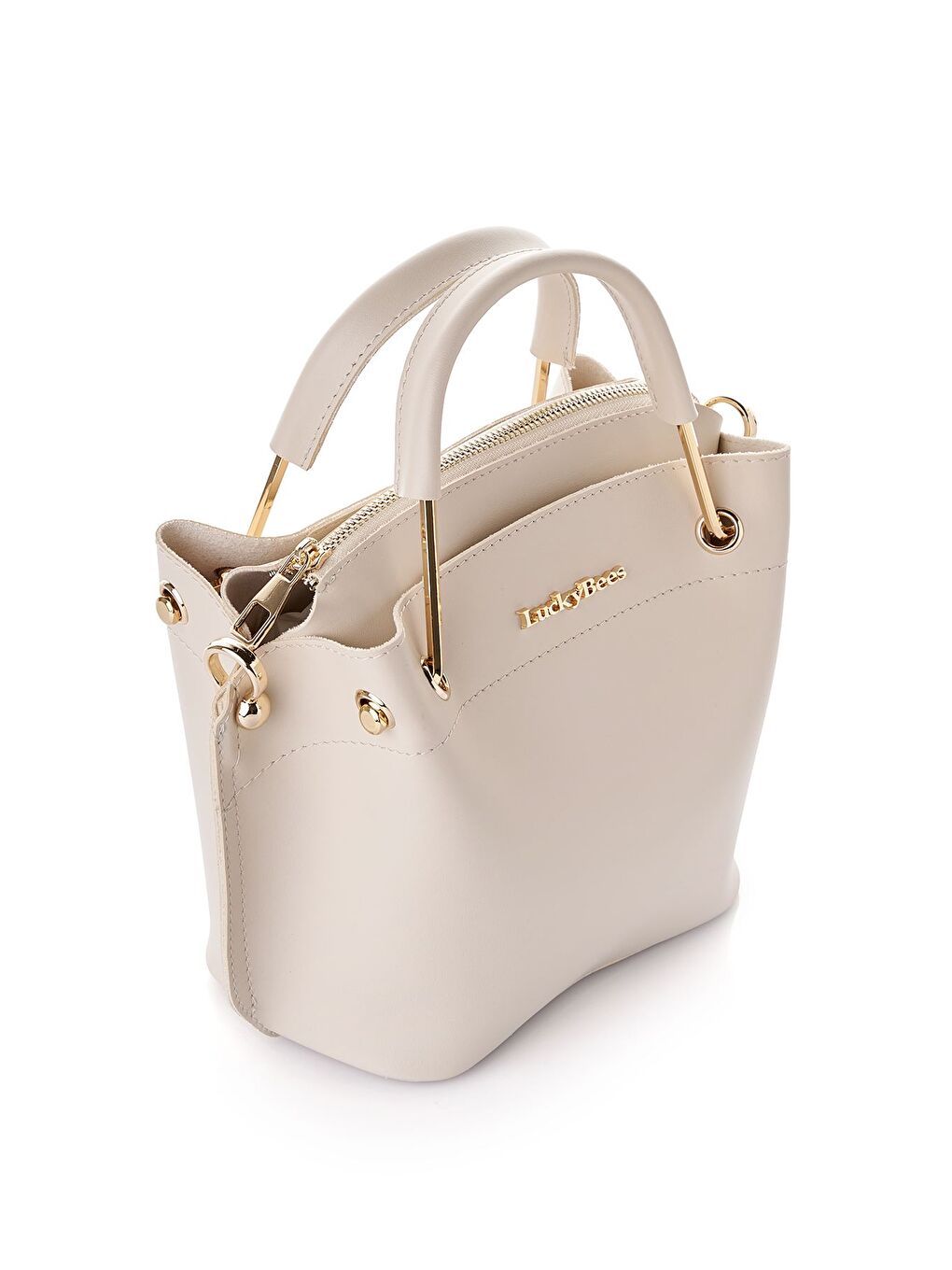 Ekru Luma Kadın El ve Omuz Çantası-2