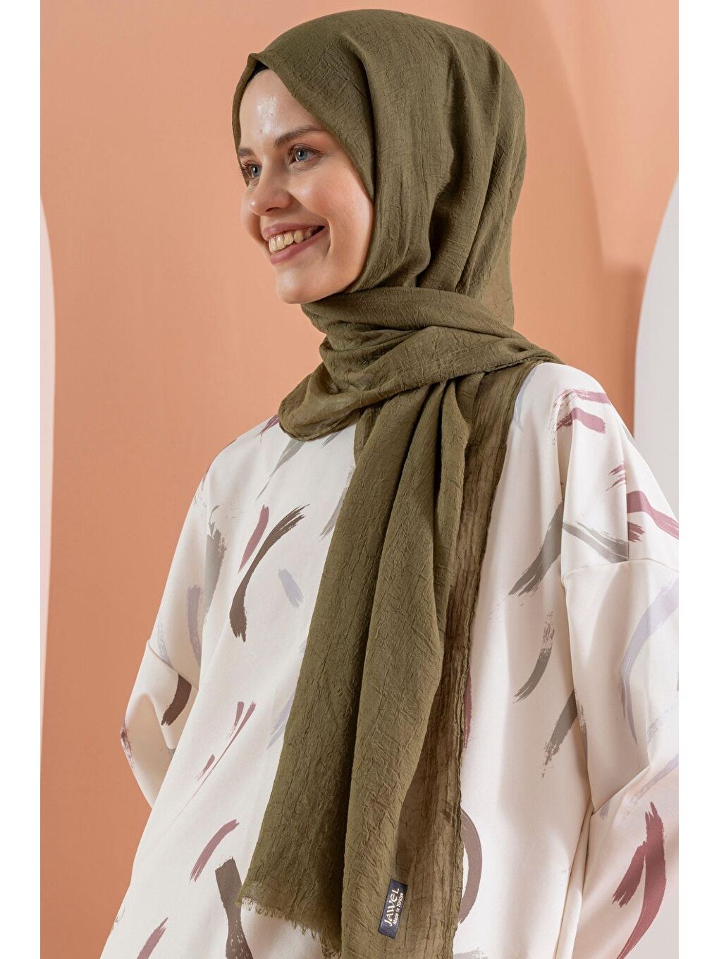 Haki Kadın Konfor Şal 195/85 Cm-1