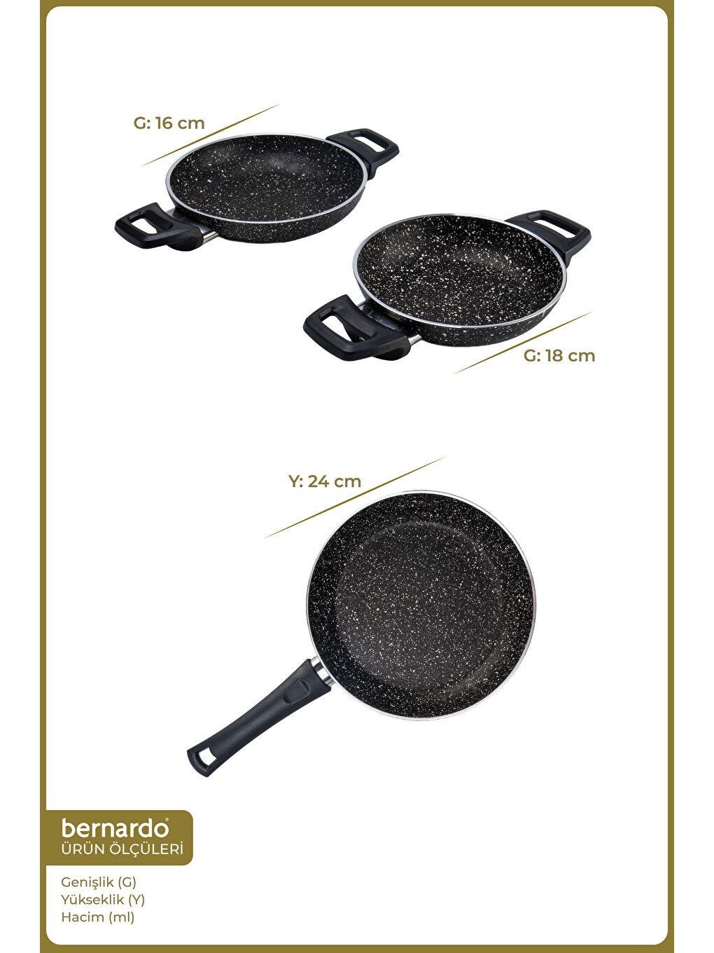 Athelas 3 Parça Tava ve Sahan Seti Siyah-1