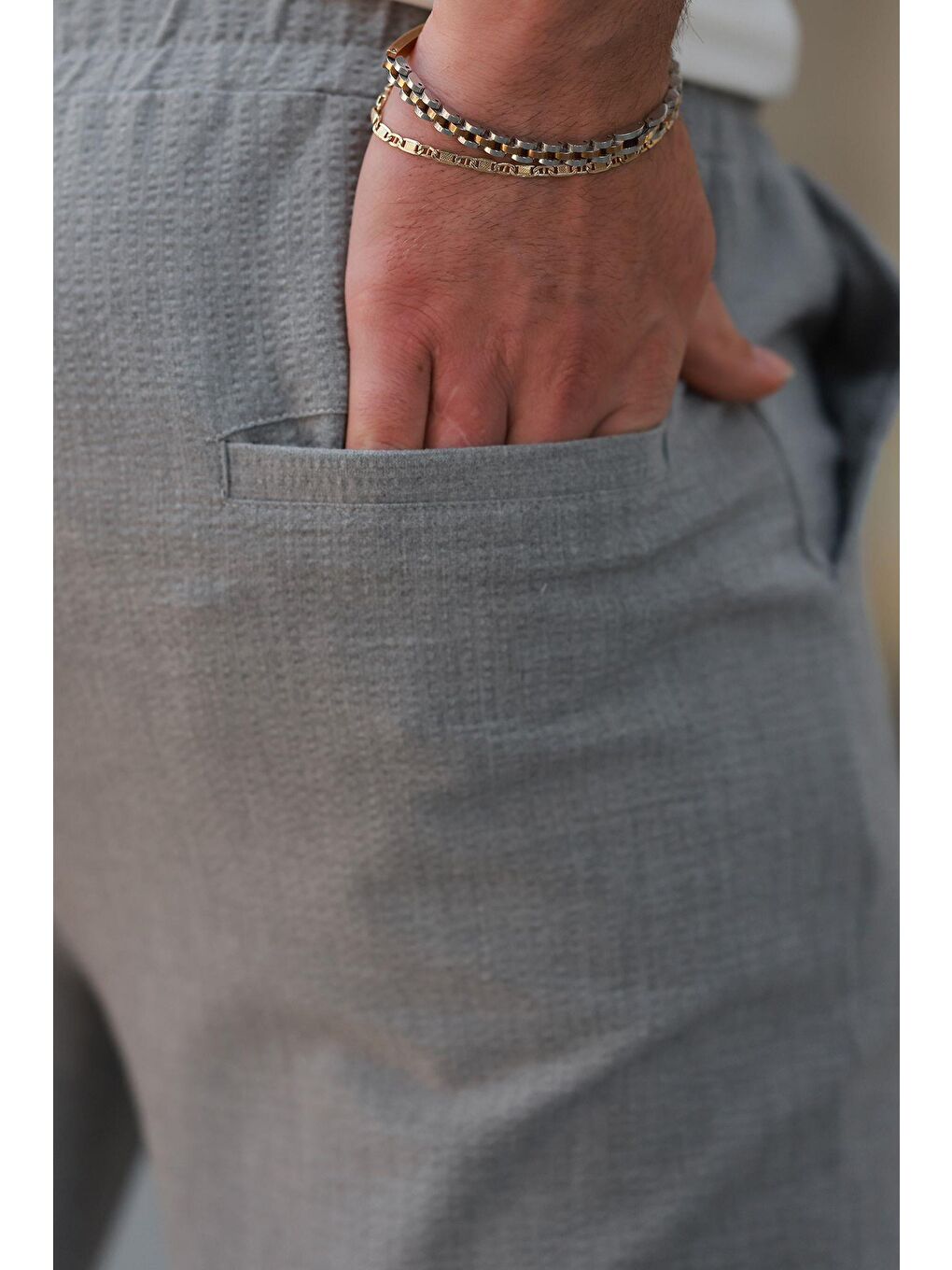 Gri  Regular Fit Erkek Pantolon E6572-3