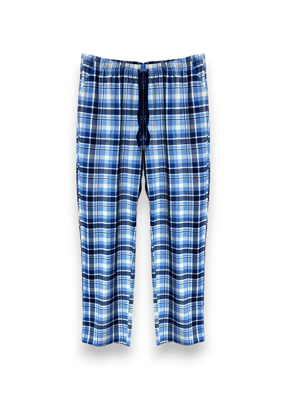 Formo Mavi Erkek Ekose %100 Pamuk Yüksek Kalite Rahat Büyük Beden Pijama Altı