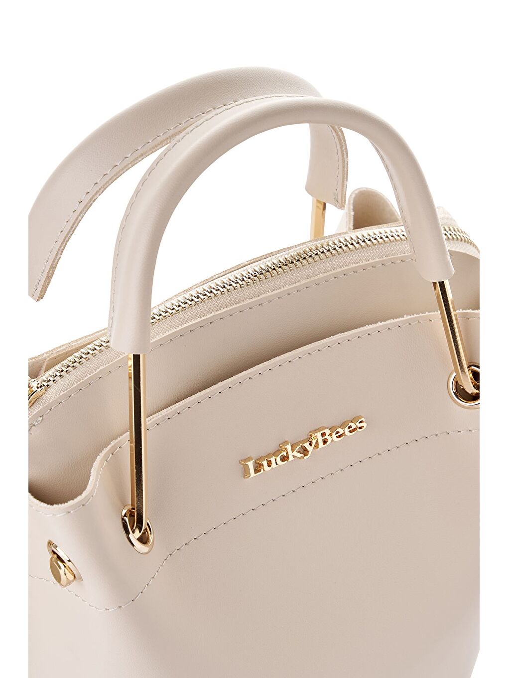 Ekru Luma Kadın El ve Omuz Çantası-5