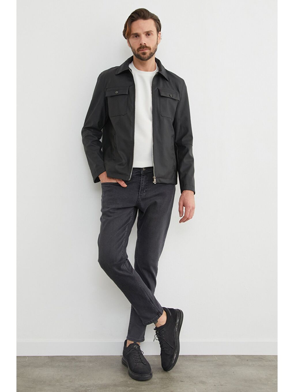 Gri Slim Fit Normal Bel Jean