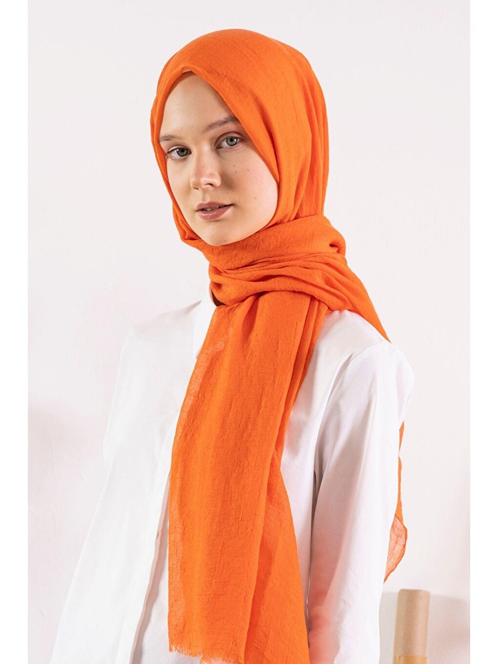 Turuncu Kadın Konfor Şal 195/85 Cm-1