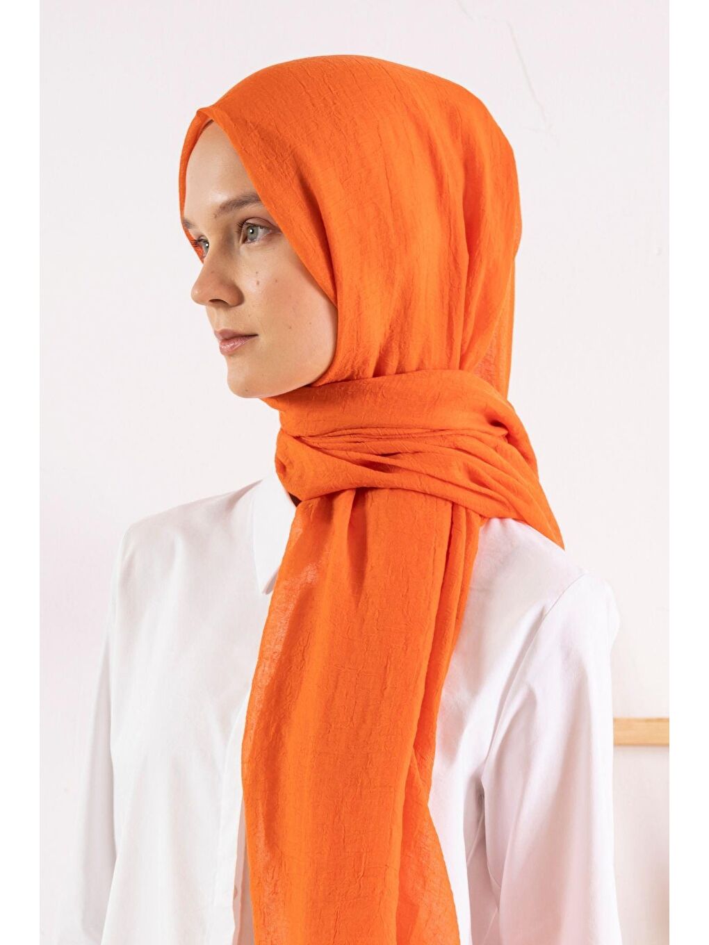 Turuncu Kadın Konfor Şal 195/85 Cm-2