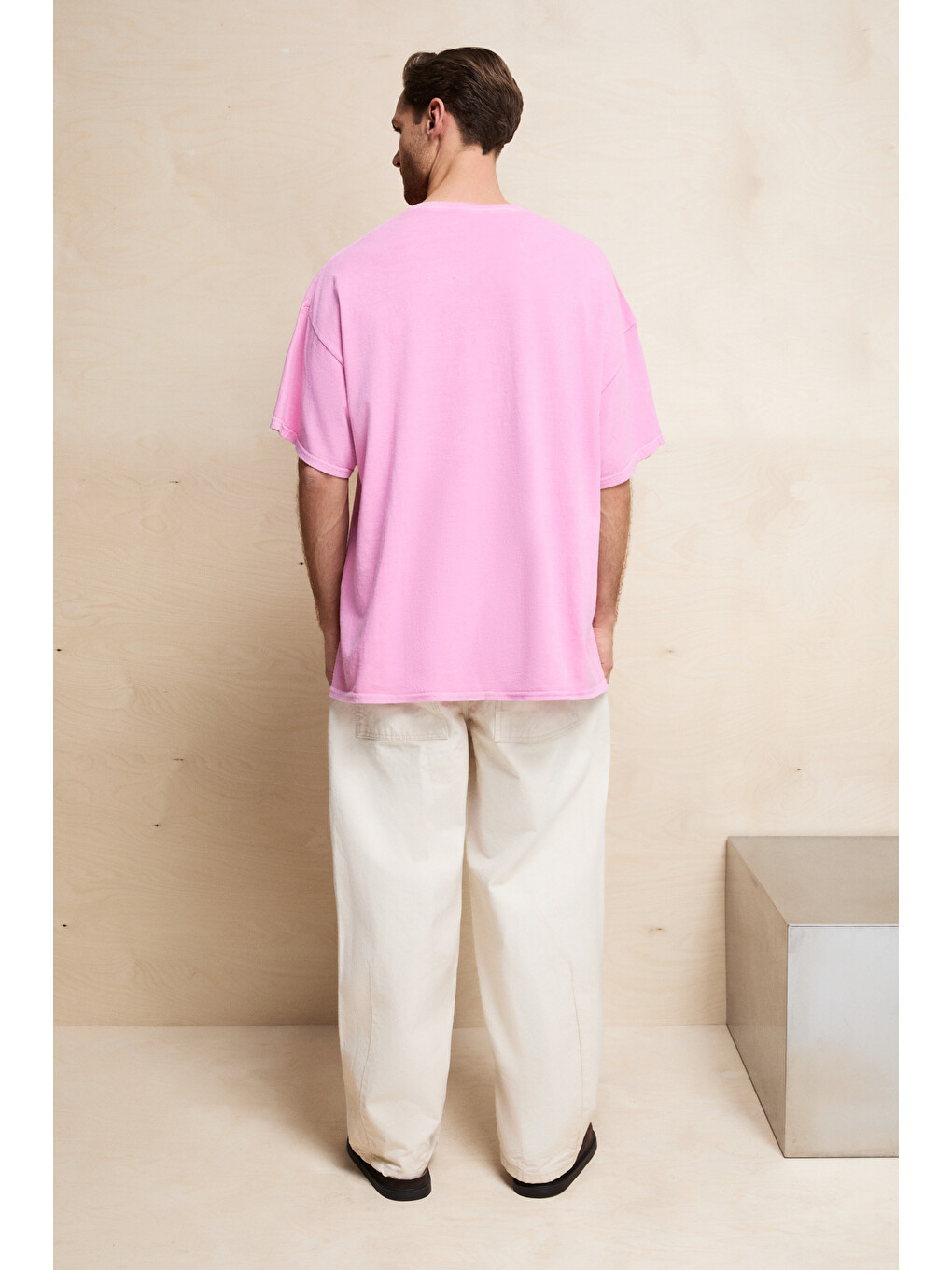 Pembe SAMANTHO Erkek Yumuşak Ve Organik Pamuklu Yıkamalı Baskı Detaylı PEMBE T-Shirt-4
