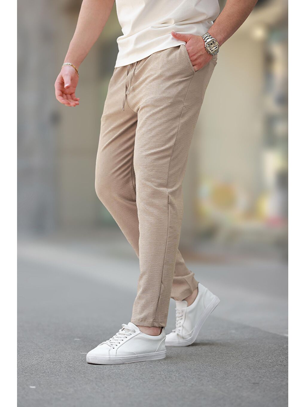 Bej Regular Fit Erkek Pantolon E6572-1