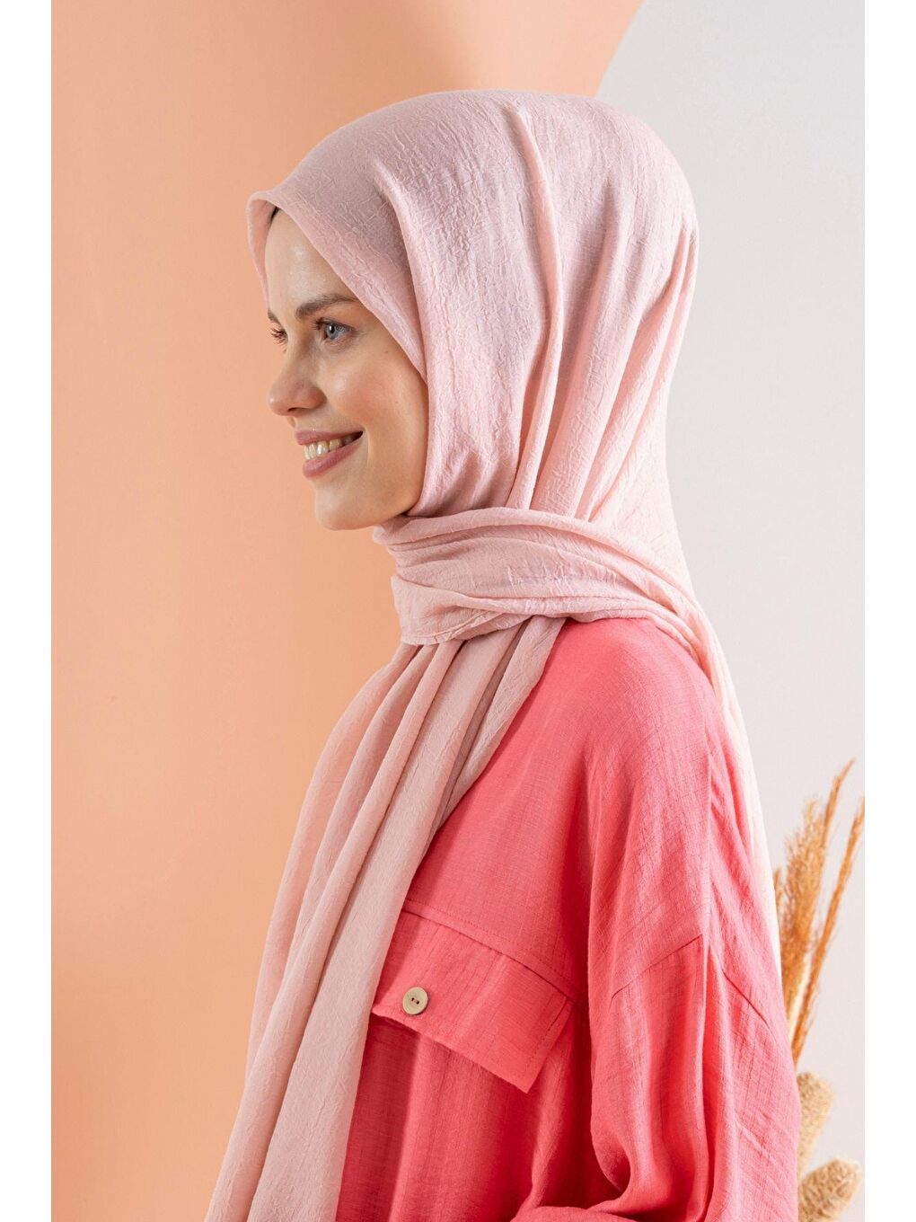 Pembe Kadın Konfor Şal 195/85 Cm-3