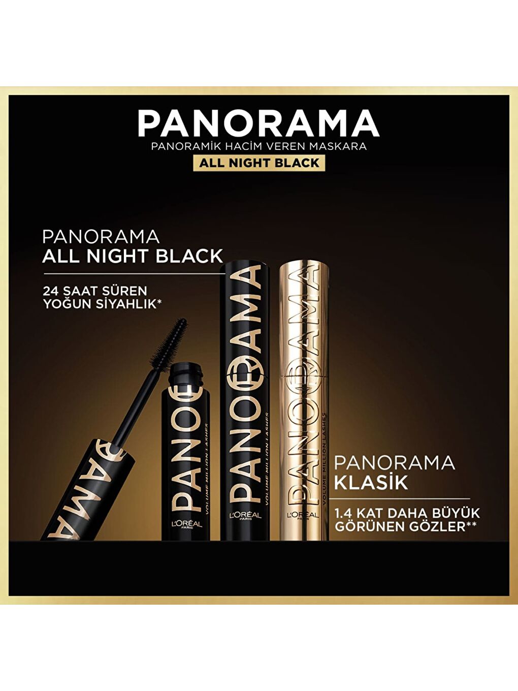 Panorama Hacim Veren Maskara All Night Black - Siyah-3