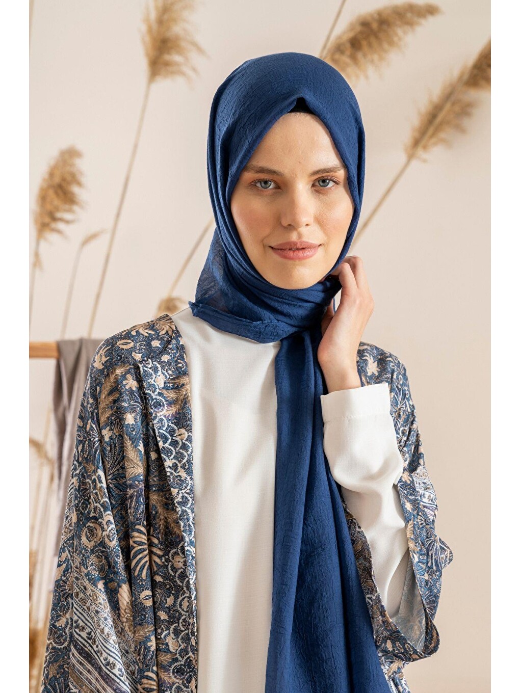Lacivert Kadın Konfor Şal 195/85 Cm-1