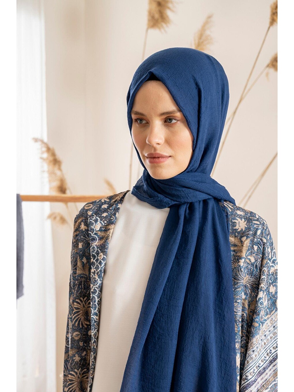 Lacivert Kadın Konfor Şal 195/85 Cm-2