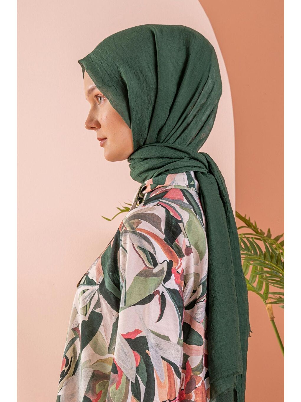 Yeşil Kadın Konfor Şal 195/85 Cm-1