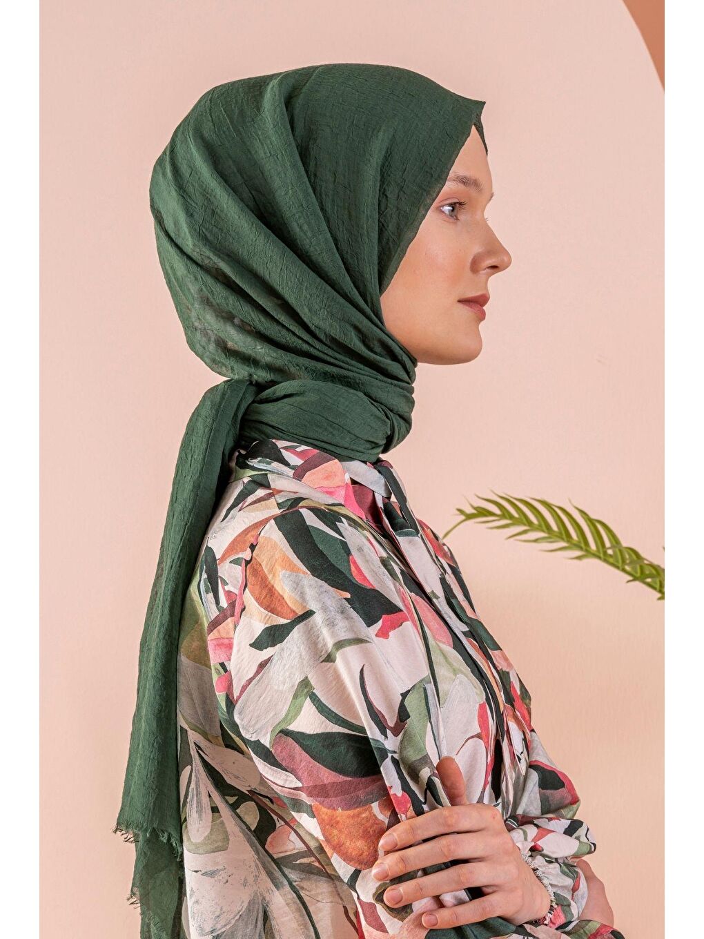 Yeşil Kadın Konfor Şal 195/85 Cm-2