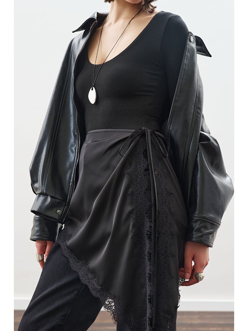 Dantel Şeritli Bel Aksesuar Siyah-2