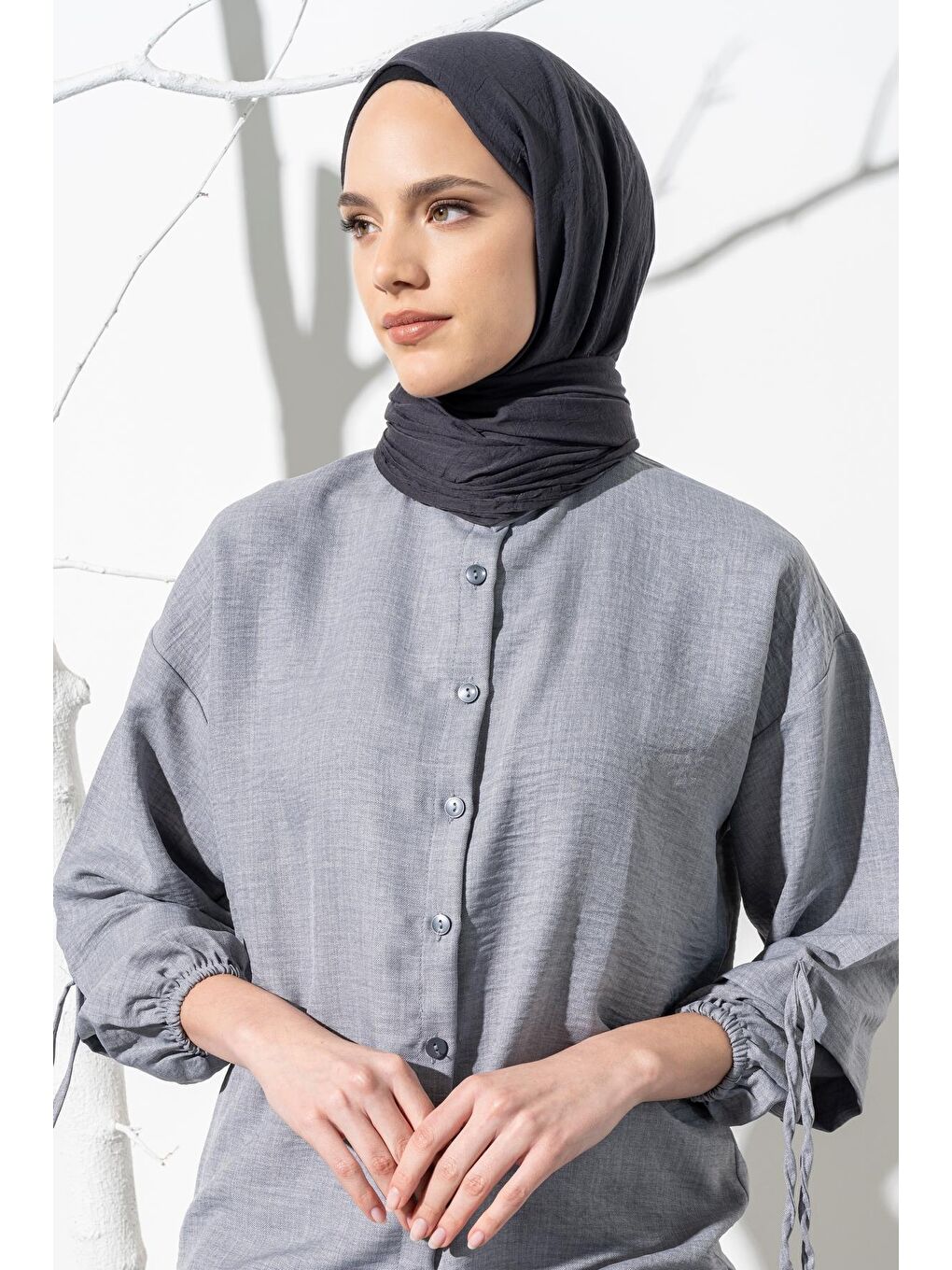 Antrasit Kadın Konfor Şal 195/85 Cm