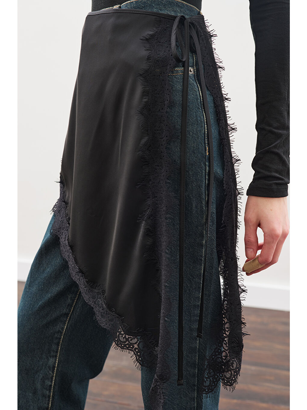 Dantel Şeritli Bel Aksesuar Siyah-6