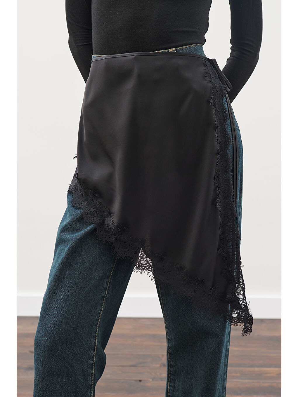 Dantel Şeritli Bel Aksesuar Siyah-7