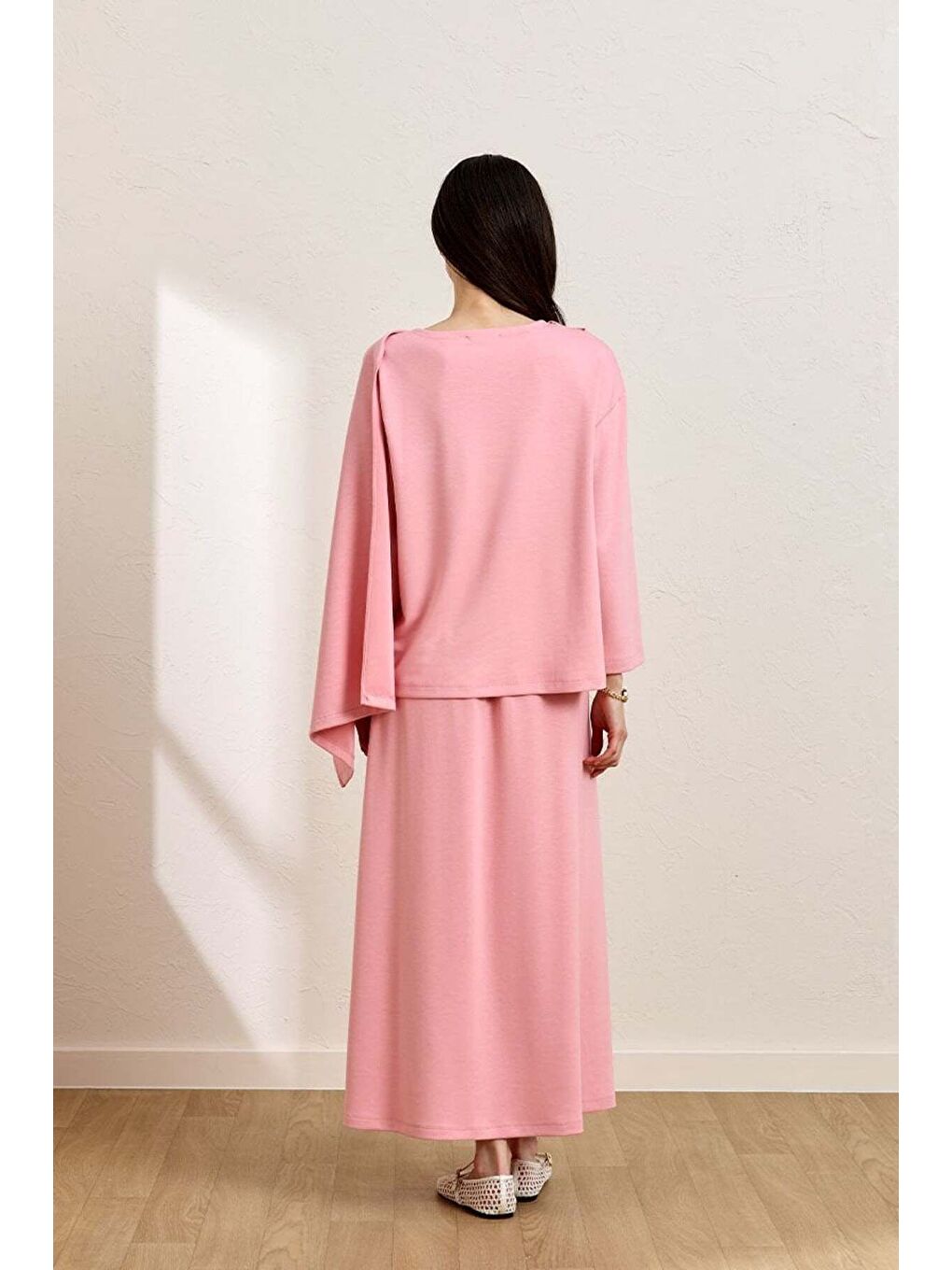 Pembe Etek   Atkılı Bluz Takım-2