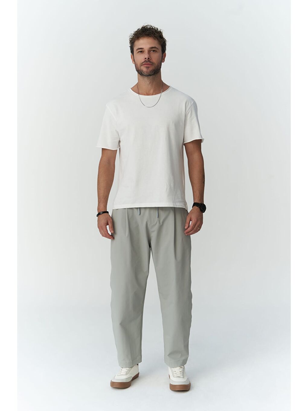 Kenway Bağcık Detaylı Gri  Erkek Pantolon-1