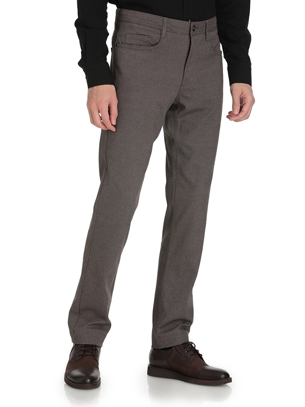 Bej Vizon Regular Fit 5 Cep Pamuklu Pantolon-2